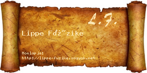 Lippe Füzike névjegykártya